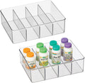 Clear Plastic 4 Divided Sections Storage Bin Box 2 Pack V917836