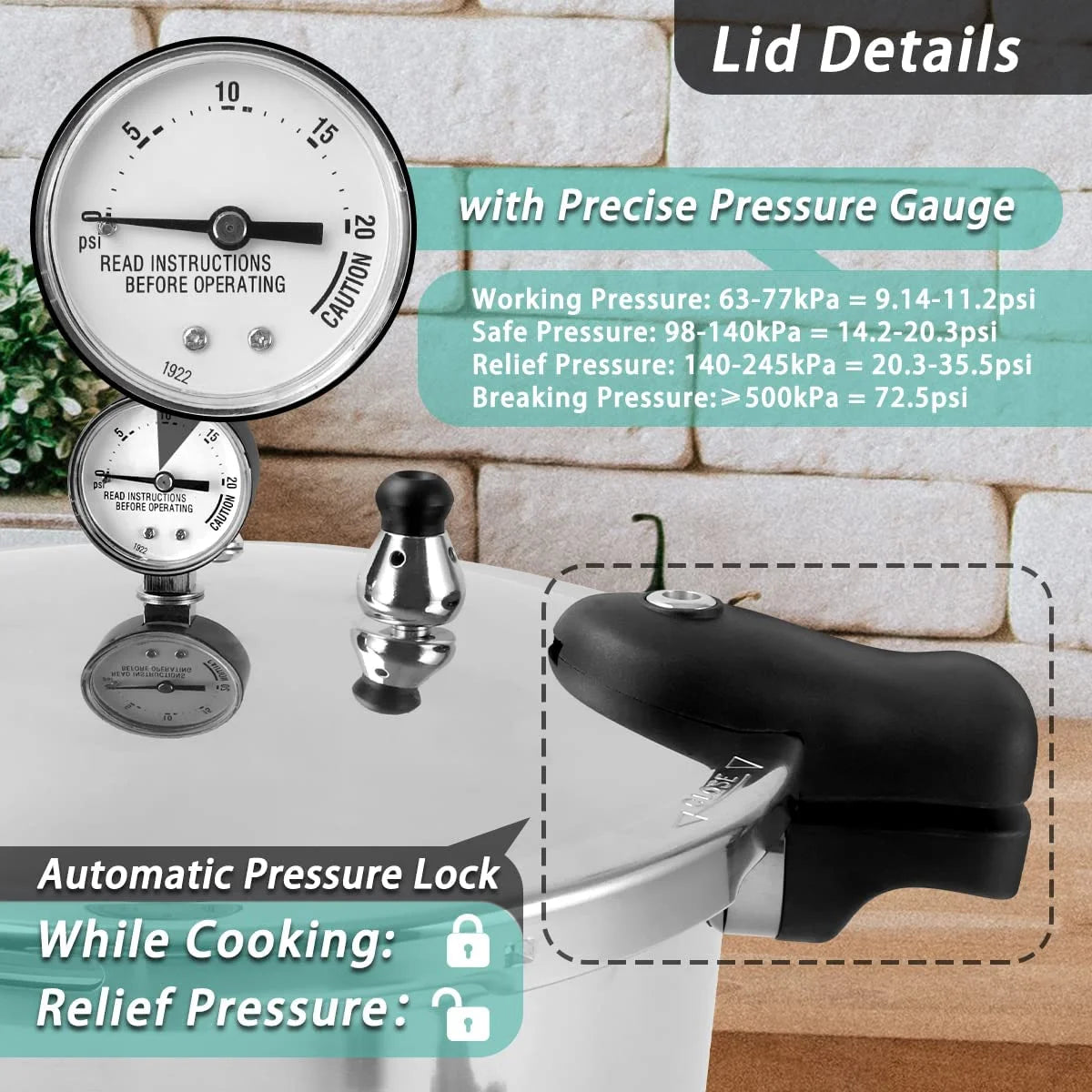 23 Quart Nonstick Aluminum Pressure Cooker and Canner H826