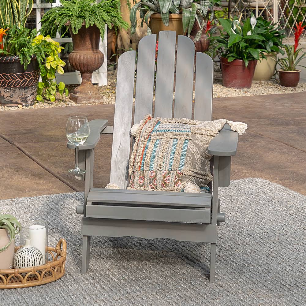 Grey Wash Acacia Wood Adirondack Chair Q345884