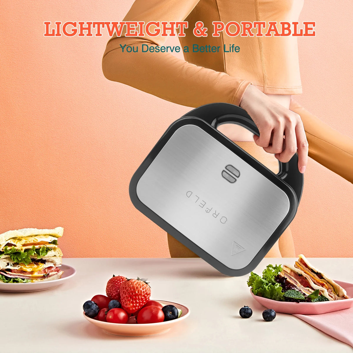 750 Watt 3 in 1 Non-Stick Sandwich Maker O2672