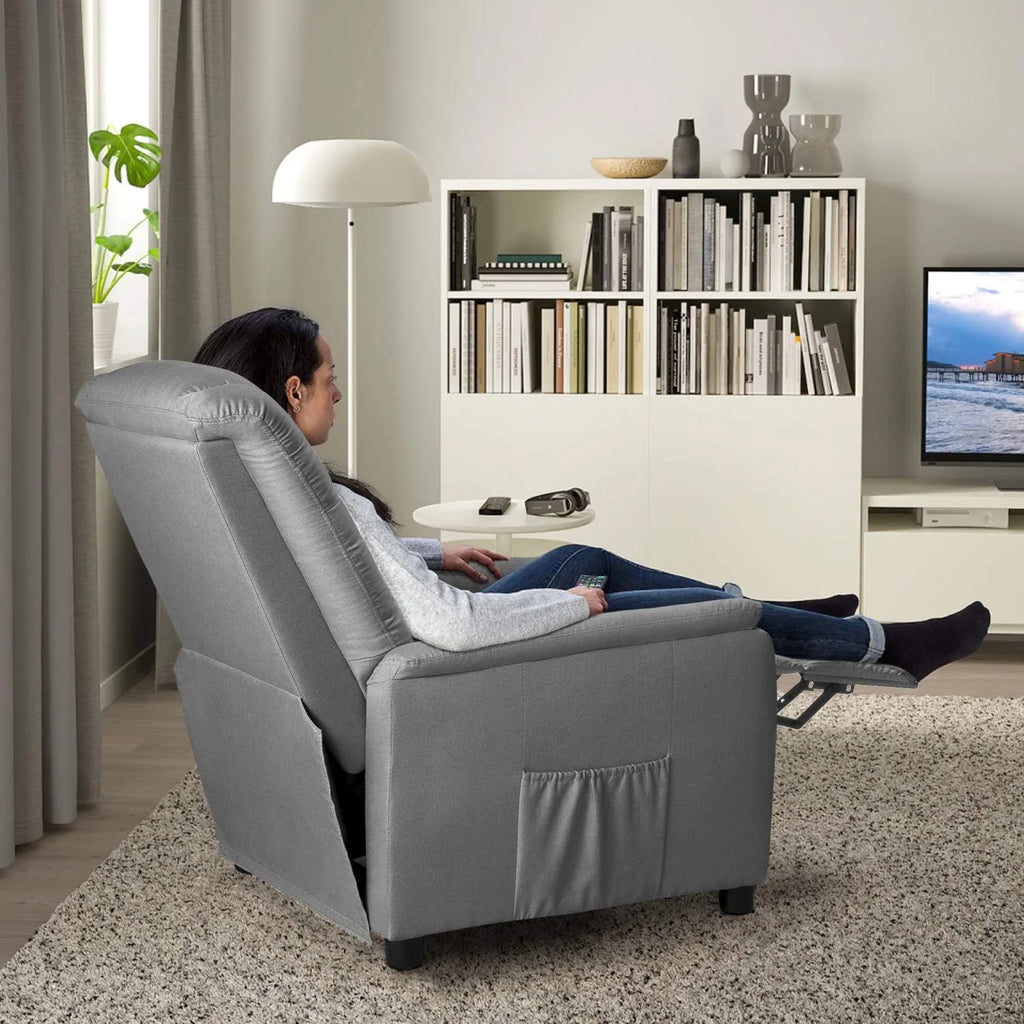 Fabric Recliner Chair with Footrest and Backrest C739788