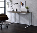 Walnut White Writing Desk with USB Port U880